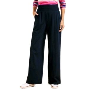 Lot Of 2 T By Talbots Out and About‎ Athletic Pants Wide Leg Navy And Black Sz P